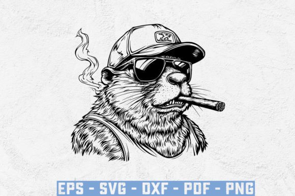 Beaver Mullet Trucker Hat Svg, Smoking: A Bold Graphic for Crafts and Branding