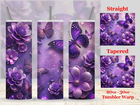 Blue Butterfly Floral Tumbler Wrap: A Versatile Graphic Design Freebie for Content Creators