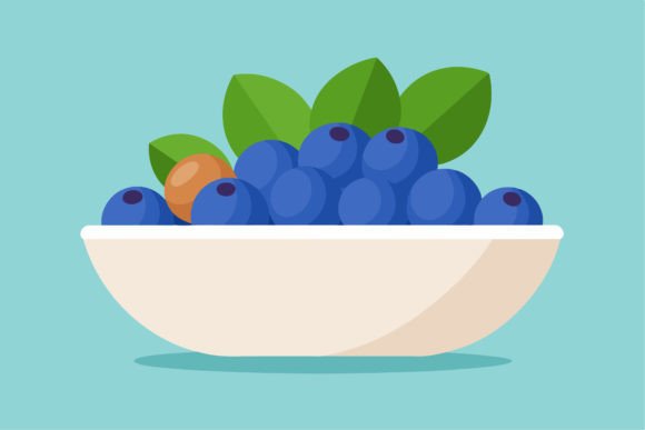 Blueberries Bowl with Blueberries: A Versatile Design Graphic for Creative Projects