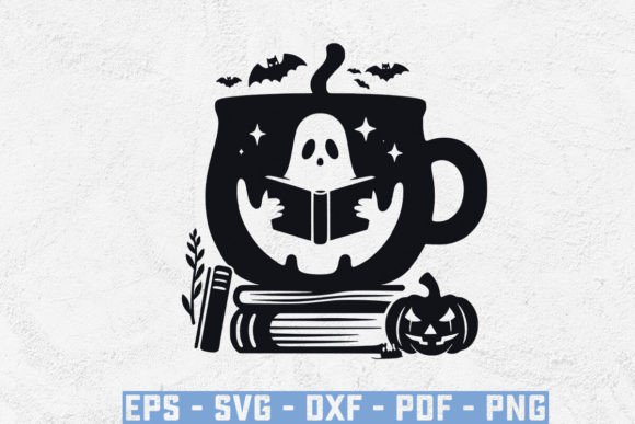 Bookish Ghost Pumpkin SVG: A Halloween Graphic for Bloggers and Crafters