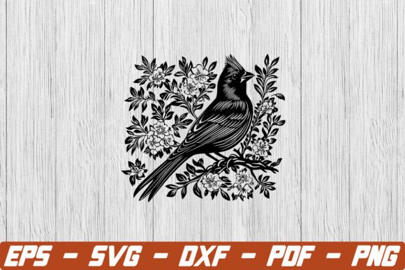 Cardinal Bird with Flowers SVG: A Versatile Graphic Design Asset for Crafts and Blogs