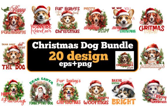Christmas Dog Bundle: A Festive Graphic Asset for Crafty and Creative Projects