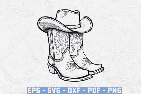 Cowboy Boots and Hat SVG: A Versatile Graphic Design Asset for Crafters