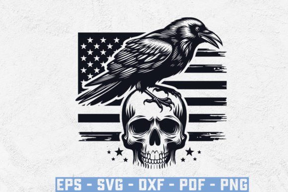 Crow on a Skull Svg: A Bold Graphic for Crafts and Branding