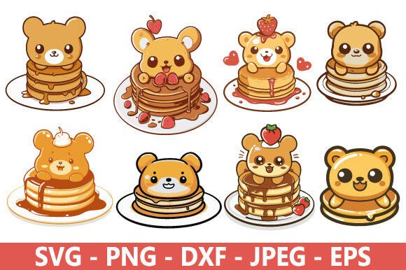 Cute Rilakkuma Pancake SVG Bundle: A Graphics Freebie for Whimsical Branding