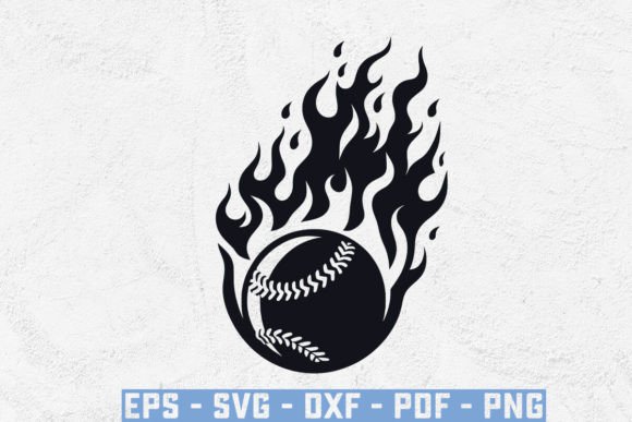 Flaming Baseball with USA Flag SVG: A Bold Design for Patriotic Projects