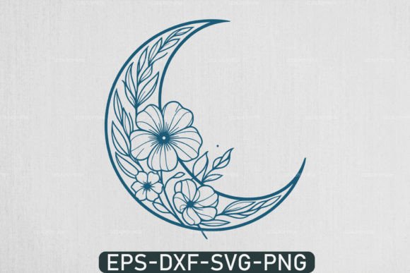 Floral Moon SVG for Crafts and Graphics: A Versatile Design Asset for Branding