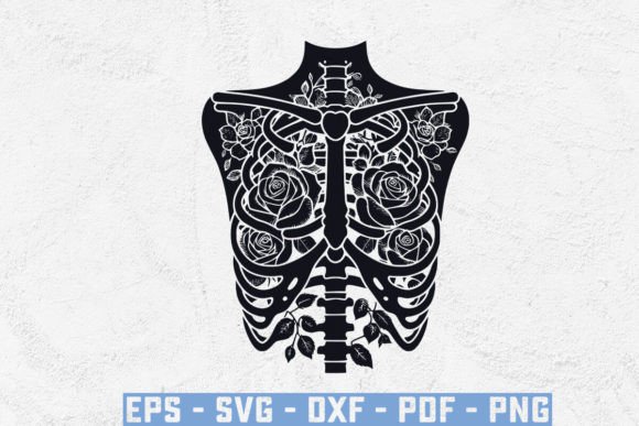 Floral Ribcage SVG: A Bold Graphic Design Asset for Creative Publishing