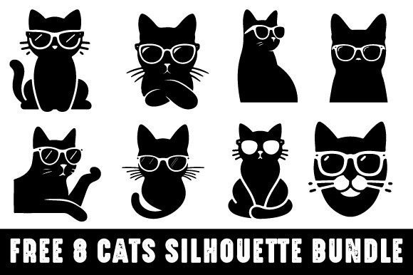 Free Cat Silhouette SVG PNG Bundle: A Graphic Design Asset for Crafts and Creative Projects