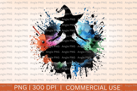 Halloween Watercolor Witch Silhouette: A Versatile Graphic for Crafts & Digital Creations