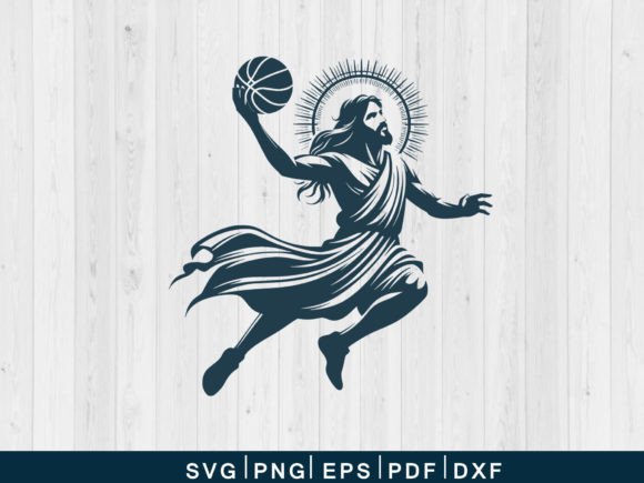Jesus Playing Basketball SVG: A Unique Graphic Design Asset for Crafts & Marketing