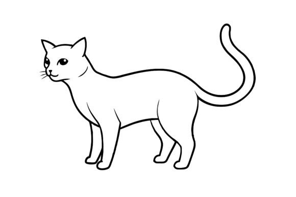 Minimalist Cat Illustration Design for Modern Website and Editorial Graphics