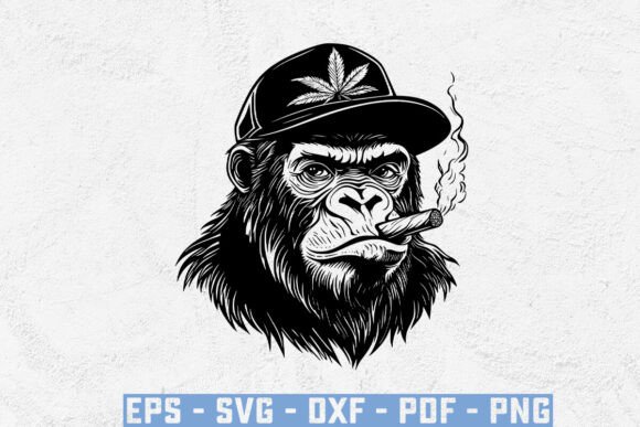 Monkey Smoking SVG: A Bold Graphic Design Asset for Creative Branding