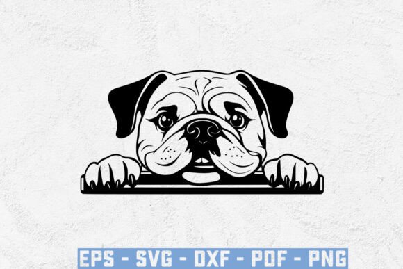 Peeking English Bulldog SVG: A Versatile Graphic Design Asset for Crafts and Branding
