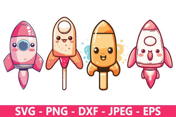 Rocket Pop SVG Clipart Bundle: A Vibrant Design Freebie for Creative Projects