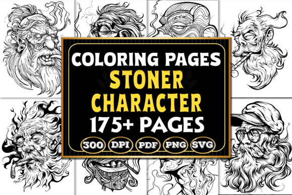 Stoner Character Coloring Pages for Creative Branding and Packaging