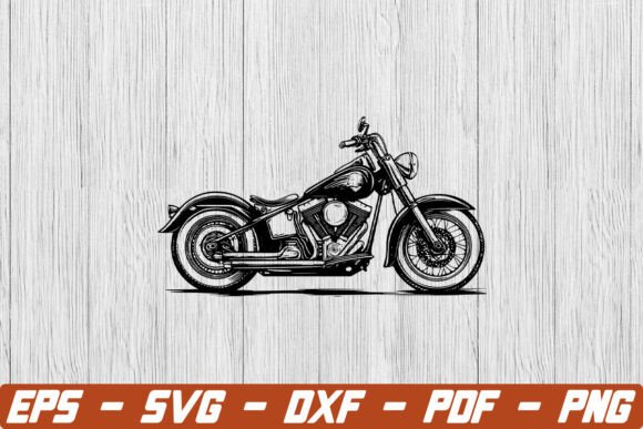 Vintage Motorcycle Silhouette Vector SVG for Crafts and Graphics