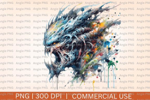 Watercolor Monster PNG Clipart: A Versatile Graphic Asset for Local Business Branding