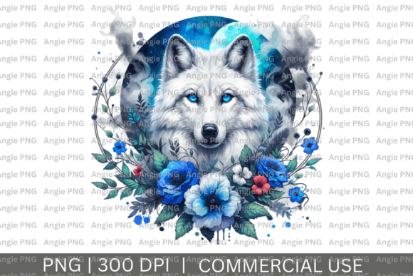 Watercolor White Wolf PNG Clipart Review for Embroidery Projects